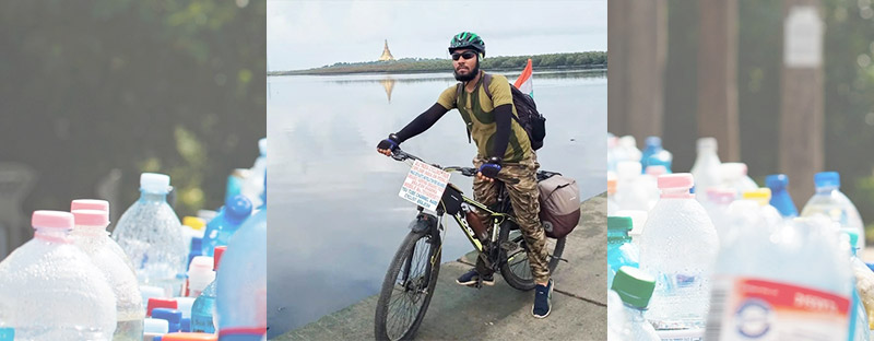 Journeying 32000 kms, cyclist arrives in Pune to raise awareness on single-use plastics