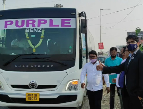 Pune-Mumbai bus at Rs. 250/- by Indira Institute to comfort the passengers stuck due to MSRTC strike