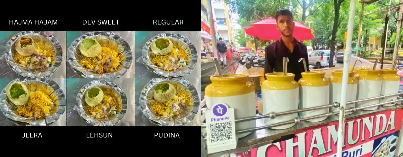 7 Different Flavours of Panipuri in One Plate at Chamunda Panipuri stall in Warje