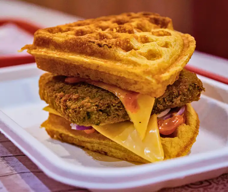 Golden Quarter Waffle Burger Kharadi