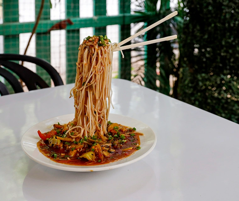 We found Pune’s first gravity defying noodles, The Flying noodles